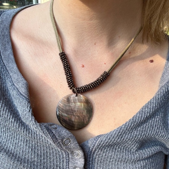 Lia Sophia Beaded Shell Pendant Necklace - Picture 6 of 6